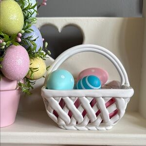 White Ceramic Woven Basket